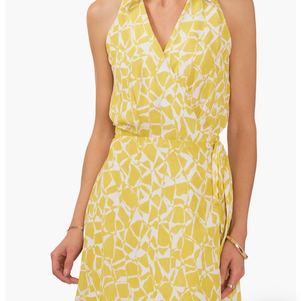 Yellow and White Halter Dress